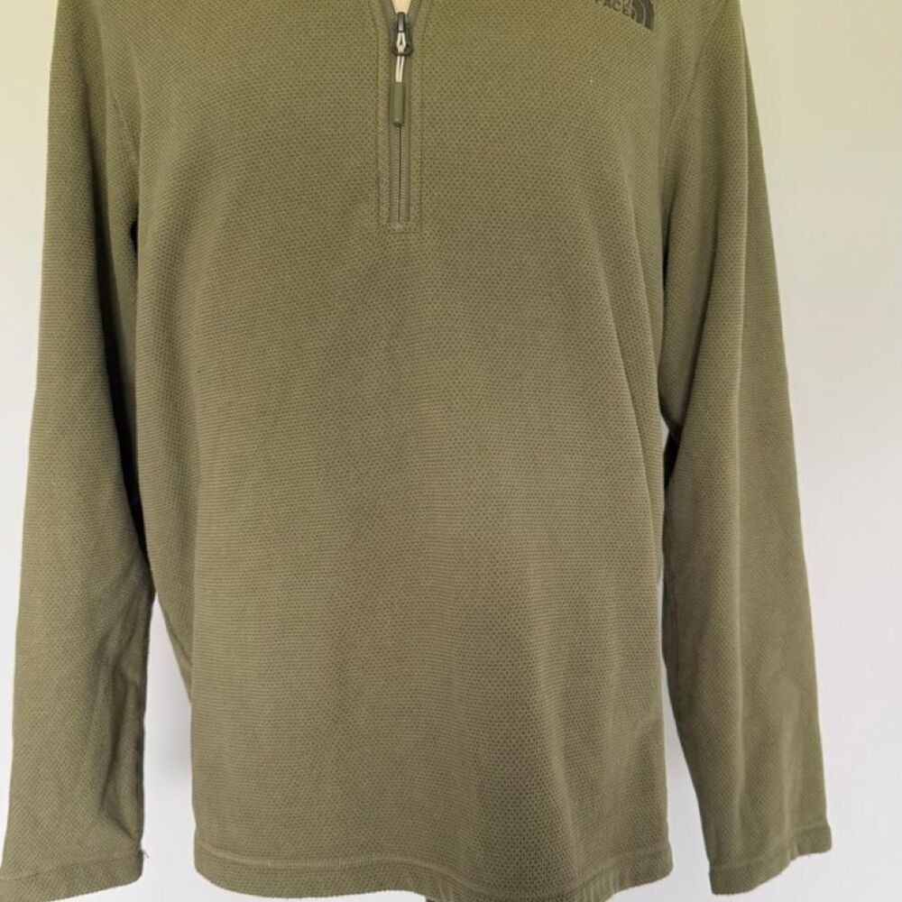 The North Face Texture Cap Rock 1/4 Zip Fleece XL Green